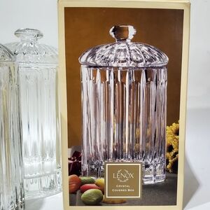 7" Lenox Crystal Box / Jar /Canister with Lid / Cover EUC Original Box #2